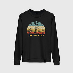 Свитшот хлопковый женский Детская игра, цвет: черный