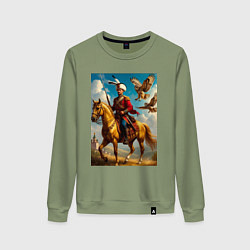 Женский свитшот Казак на коне с совами