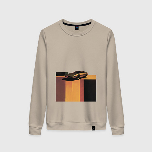Женский свитшот Ретрофутуризм спорткар поп-арт 1970-е / Миндальный – фото 1