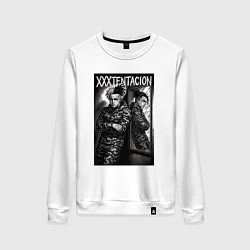 Свитшот хлопковый женский XXXTentacion у зеркала, цвет: белый