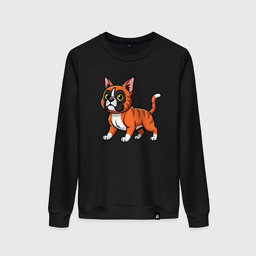 Женский свитшот Кот с мордой пса / Черный – фото 1