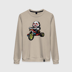 Свитшот хлопковый женский Пила на велосипеде, цвет: миндальный