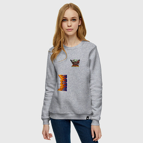 Женский свитшот Doom персонаж из игры / Меланж – фото 3