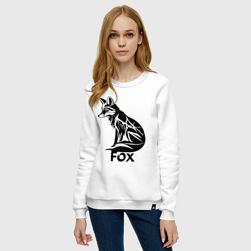 Женский свитшот Лисий стиль / Белый – фото 3