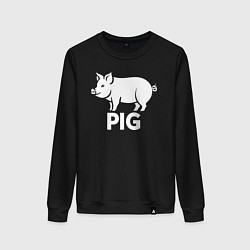 Свитшот хлопковый женский Городская Свинья, цвет: черный
