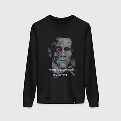 Свитшот хлопковый женский Терминатор Т800, цвет: черный