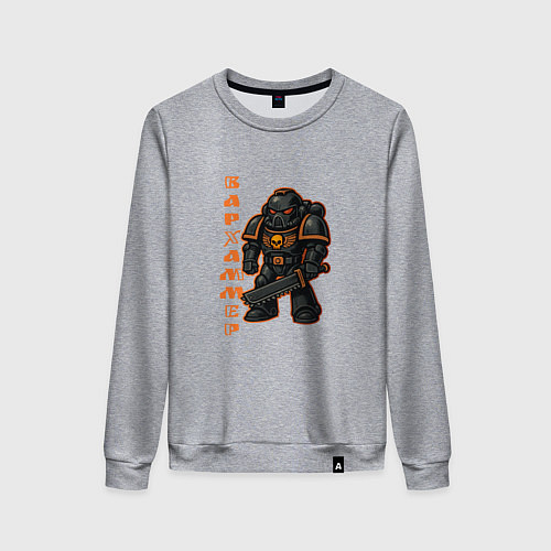 Женский свитшот Космический десантник с оранжевыми вставками / Меланж – фото 1
