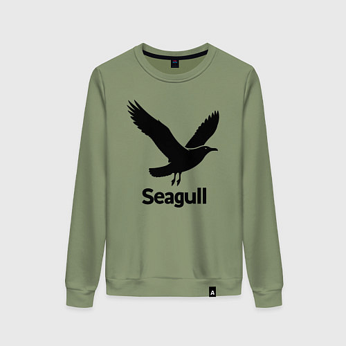 Женский свитшот Черная чайка / Авокадо – фото 1