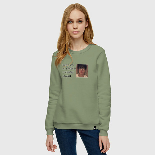 Женский свитшот Субин TXT Bye guys Hi ladies / Авокадо – фото 3