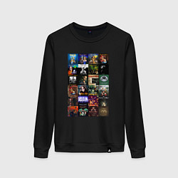 Свитшот хлопковый женский Король и Шут - обложки, цвет: черный