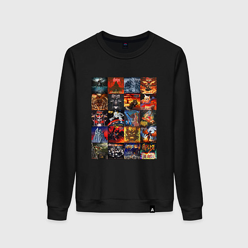 Женский свитшот Ария - обложки / Черный – фото 1