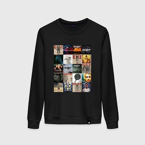Женский свитшот Skillet - обложки / Черный – фото 1