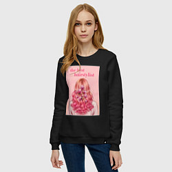 Свитшот хлопковый женский The best hairstylist, цвет: черный — фото 2