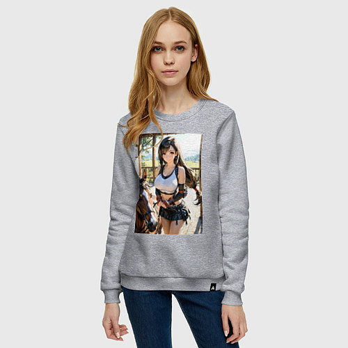 Женский свитшот Тифа Локхард с пони / Меланж – фото 3