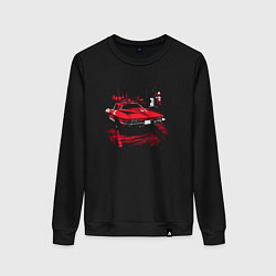 Свитшот хлопковый женский Red car, цвет: черный