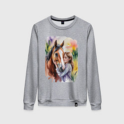 Свитшот хлопковый женский Доверие, цвет: меланж