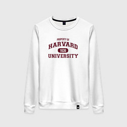 Свитшот хлопковый женский Harvard, цвет: белый