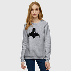 Свитшот хлопковый женский Batman dark, цвет: меланж — фото 2