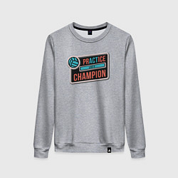 Свитшот хлопковый женский Тренируйся как чемпион, цвет: меланж
