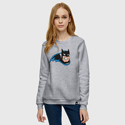 Свитшот хлопковый женский Angry Batman, цвет: меланж — фото 2