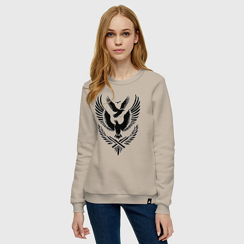 Женский свитшот Три летящих птицы / Миндальный – фото 3