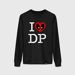 Свитшот хлопковый женский Люблю Дэдпула, цвет: черный