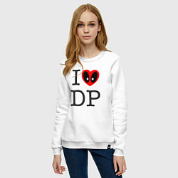 Свитшот хлопковый женский Люблю Дэдпула, цвет: белый — фото 2