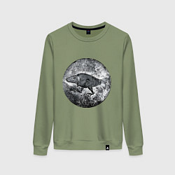 Свитшот хлопковый женский Путешествие в Ригу, цвет: авокадо