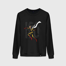 Свитшот хлопковый женский Ванпанчмен КО, цвет: черный