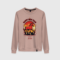 Женский свитшот Красный огненный конь символ 2026