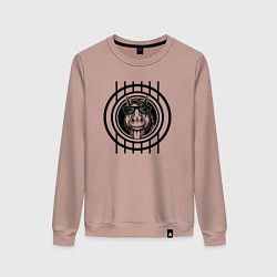 Свитшот хлопковый женский Веселая лошадь года, цвет: пыльно-розовый