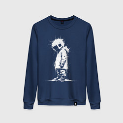 Свитшот хлопковый женский Одинокий маленький космонавт, цвет: тёмно-синий