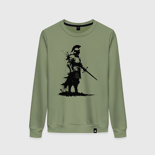 Женский свитшот Черный рыцарь с мечом / Авокадо – фото 1