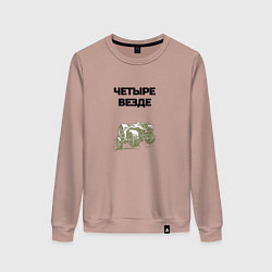 Свитшот хлопковый женский Четыре везде, цвет: пыльно-розовый