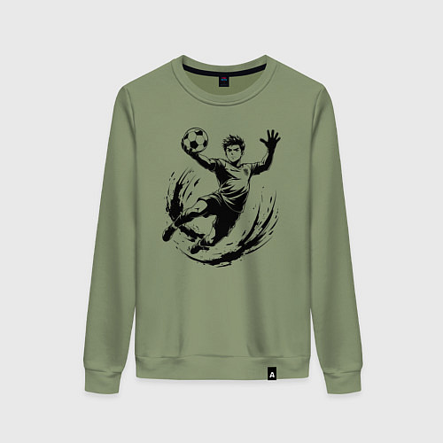 Женский свитшот Вратарь ловит мяч / Авокадо – фото 1