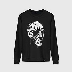 Свитшот хлопковый женский Белая хоккейная маска, цвет: черный