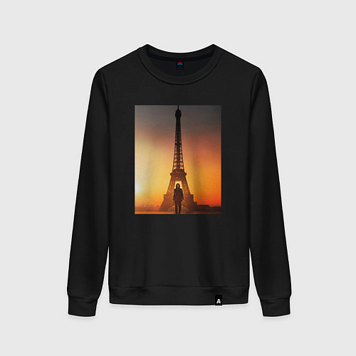 Женский свитшот Джон Уик в Париже / Черный – фото 1