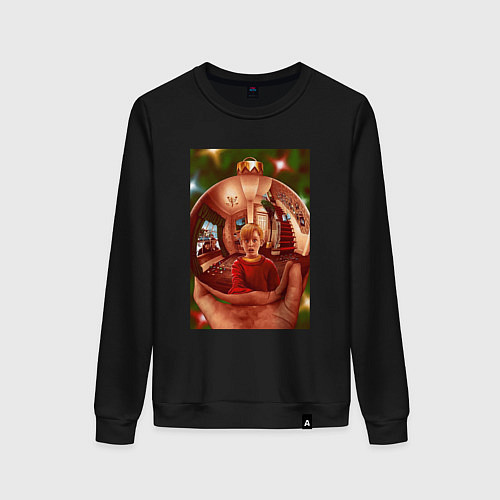 Женский свитшот Home alone / Черный – фото 1