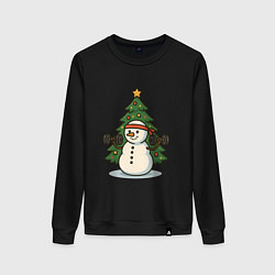 Женский свитшот Снеговик с гирями