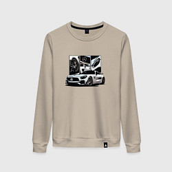 Свитшот хлопковый женский Car, цвет: миндальный