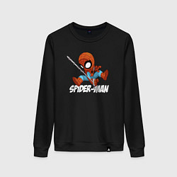 Свитшот хлопковый женский Spider-man superhero, цвет: черный