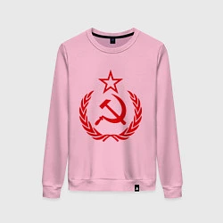 Свитшот хлопковый женский СССР герб, цвет: светло-розовый