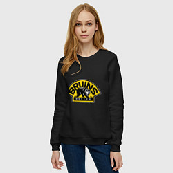 Свитшот хлопковый женский HC Boston Bruins Label, цвет: черный — фото 2