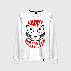 Свитшот хлопковый женский Happy halloween, цвет: белый