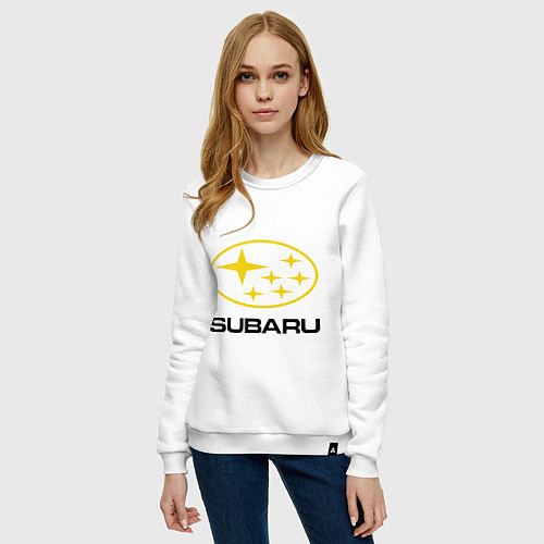 Женский свитшот Subaru Logo / Белый – фото 3