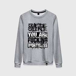 Свитшот хлопковый женский Suicide Silence: You are Fucking, цвет: меланж