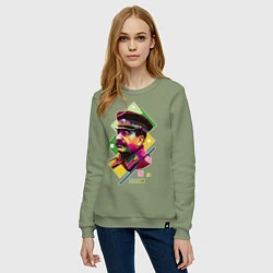 Свитшот хлопковый женский Stalin Art, цвет: авокадо — фото 2