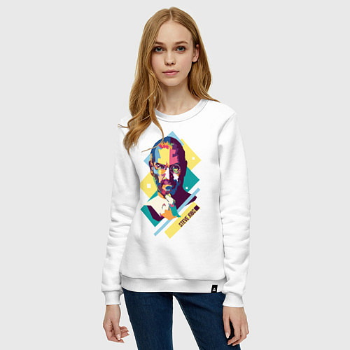 Женский свитшот Steve Jobs Art / Белый – фото 3