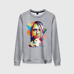 Свитшот хлопковый женский Kurt Cobain: Colors, цвет: меланж