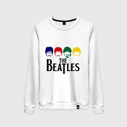 Свитшот хлопковый женский The Beatles Heads, цвет: белый